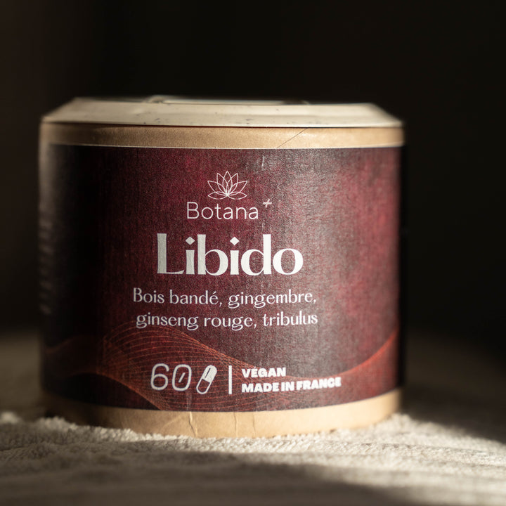 Complemento di libido - legno fasciato, zenzero, ginseng rosso, tribulus